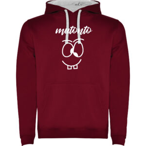 SUDADERA CAPUCHA GRANATE - GRIS VIGORE LOGO BLANCO